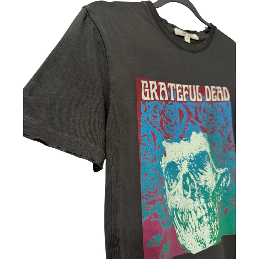 Junk Food‎ Grateful Dead Skull & Roses Rare Tee Made in USA Washed Black XS